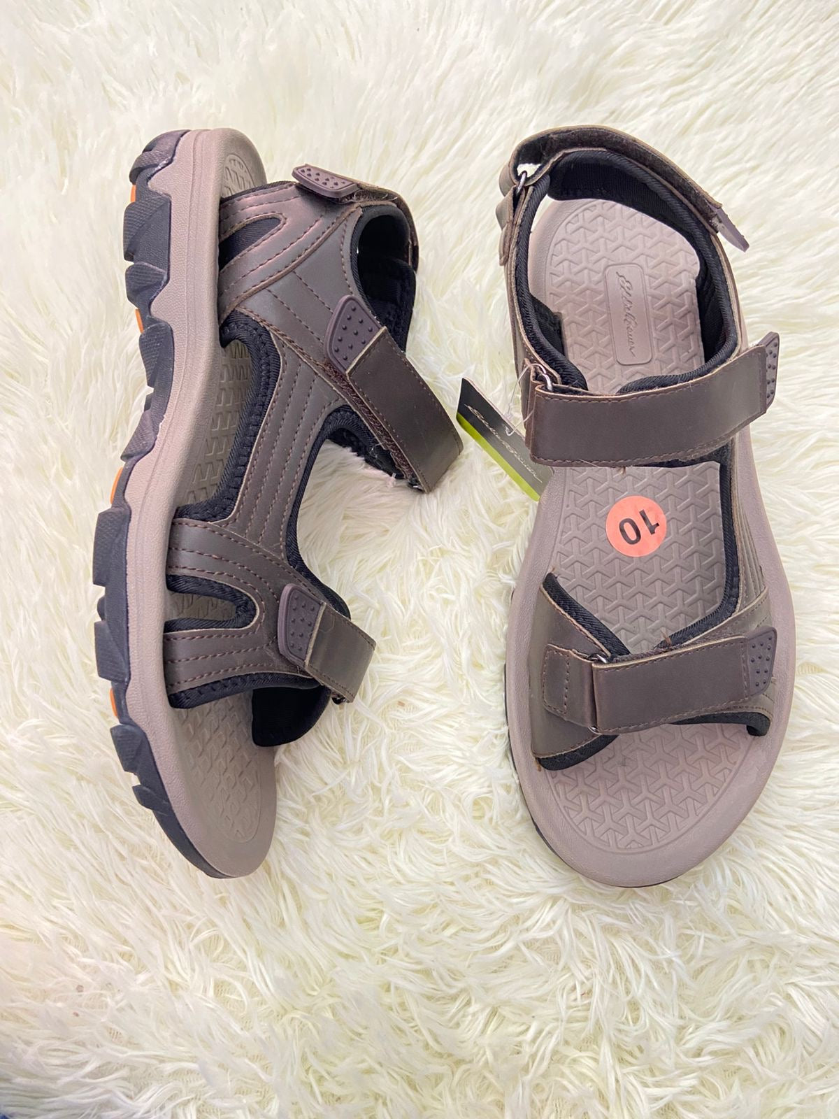 Sandalias EDDIE BAUER original, marrones con costura en hilo marrón, ajustable, perfecto para caminar