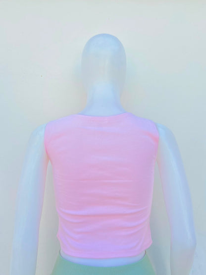 Top BOZZOLO original, en color rosado liso.
