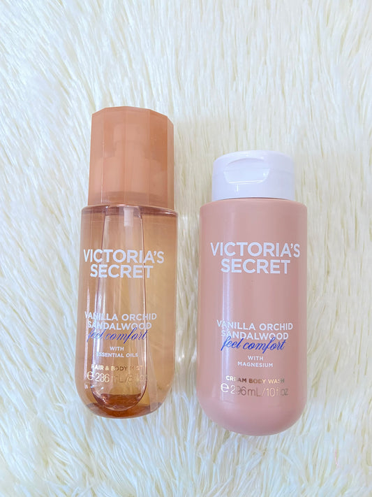 Set Victoria’s Secret original, de crema y colonia VANILLA ORCHID SANDALWOOD.