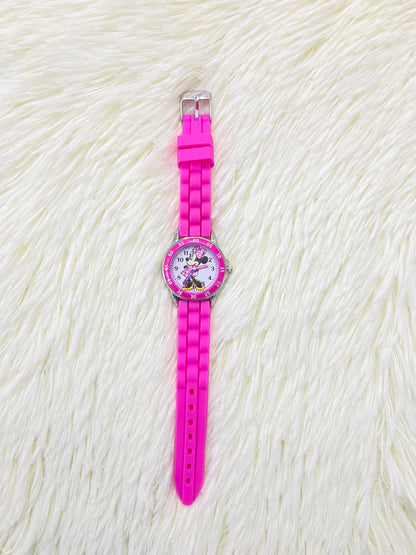 Reloj DISNEY original, rosado de MINNIE MOUSE, con estampado del personaje, 6+.