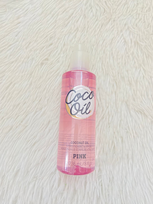 Aceite corporal PINK Original rosado, COCO OIL, notas de aceite de coco. Lo
