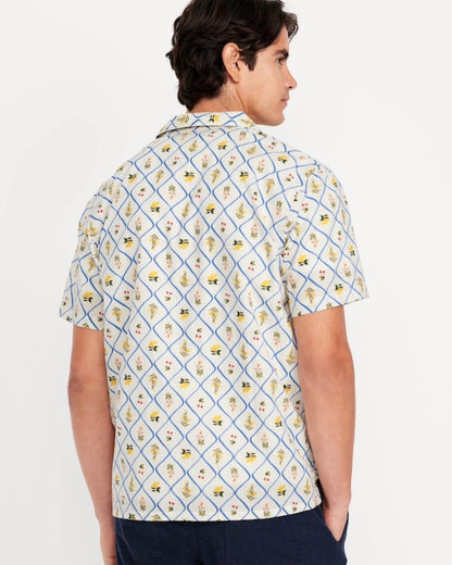 Camisa OLD NAVY Original, algodón en color blanco con estampado de limones y cerezas