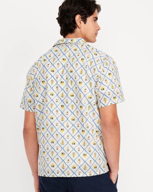 Camisa OLD NAVY Original, algodón en color blanco con estampado de limones y cerezas