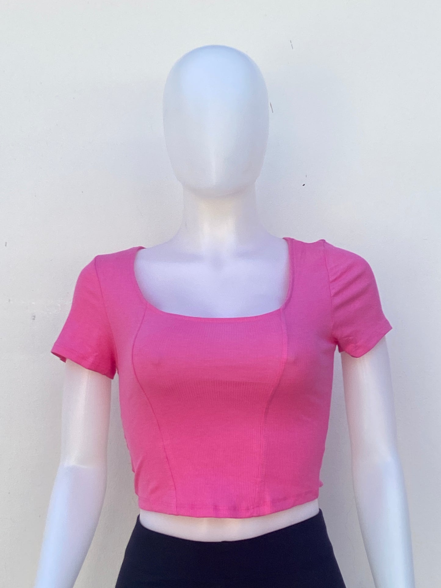 T-shirt, Top rosado esencial liso.