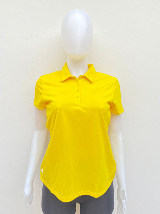 Polocher ADIDAS original amarillo liso con logotipo de la marca en color blanco en la parte inferior.