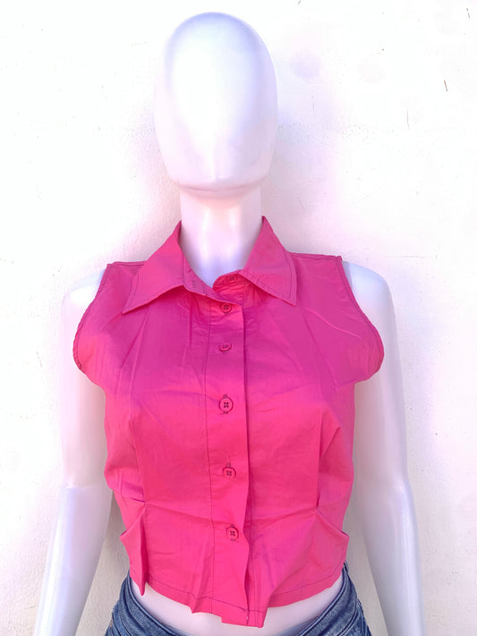 Top/Camisa Fashion Nova, sin mangas en color rosado