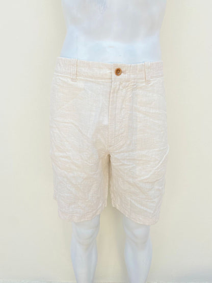 Bermuda J• CREW original, crema claro, con diseño de rayas, 100% lino.
