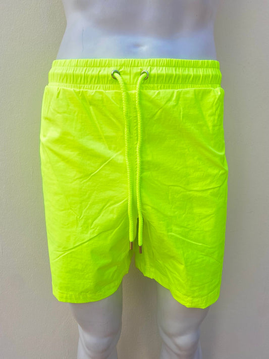 Bañador Baggy amarillo neon (Neon Yellow) liso con bolsillos