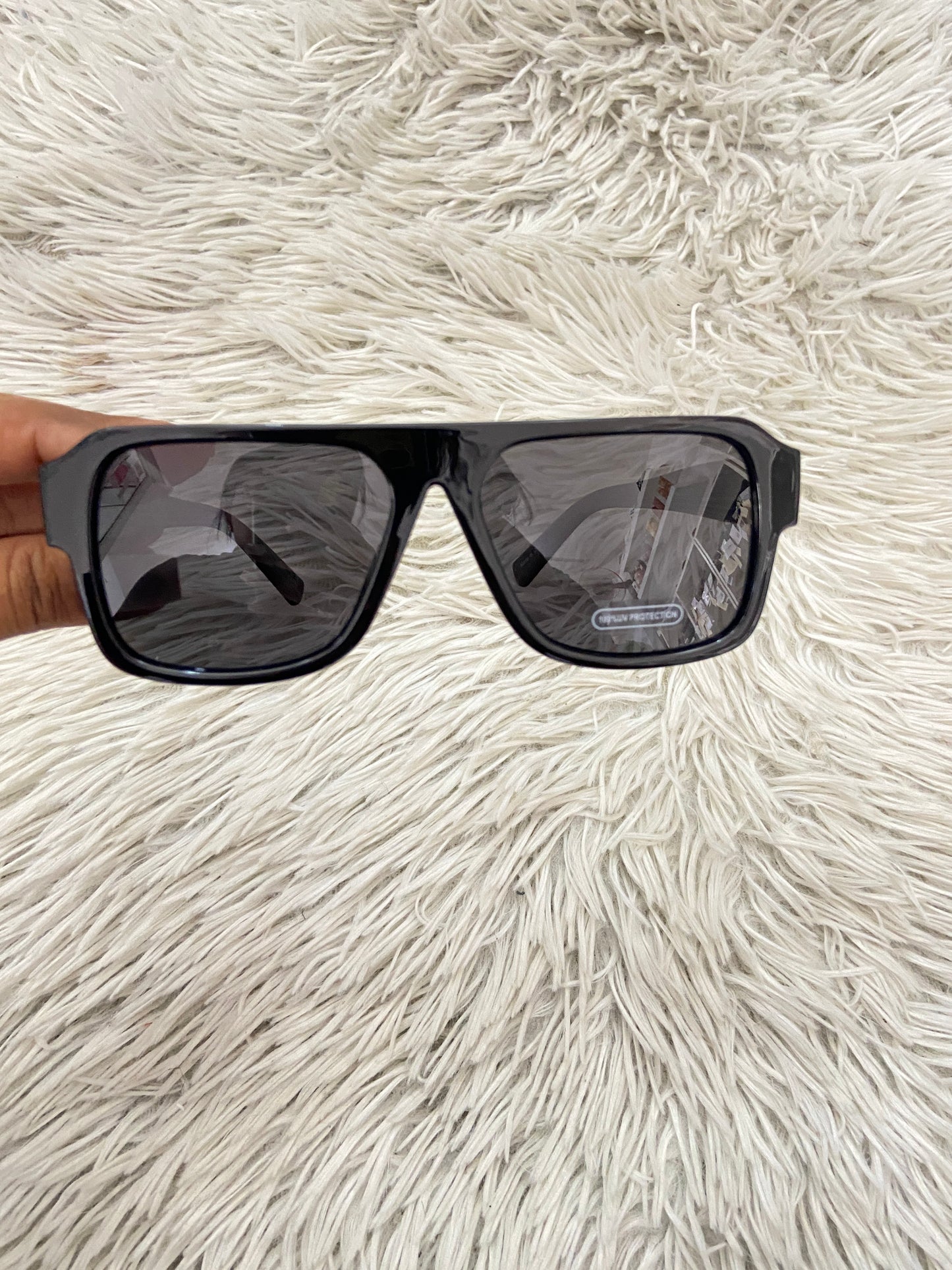 Lentes Fashion Nova original negro, cuadrados.