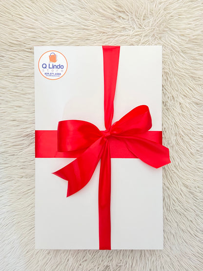 Cajas de regalo, con lazo de color azul y rojo, MEDIANA.