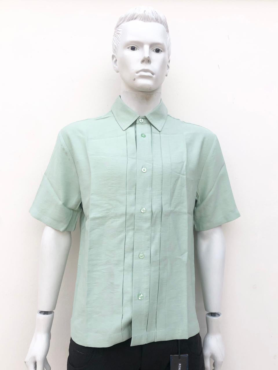 Camisa, verde menta, con dobladillos en frente, (MINT).