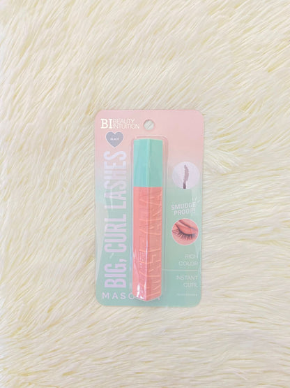 Máscara de pestañas, BI BEAUTY INTUITION, rosado con verde, SMUDGE PROOF.