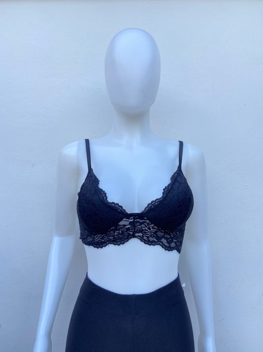 Bralette BOZZOLO original negro en encaje.