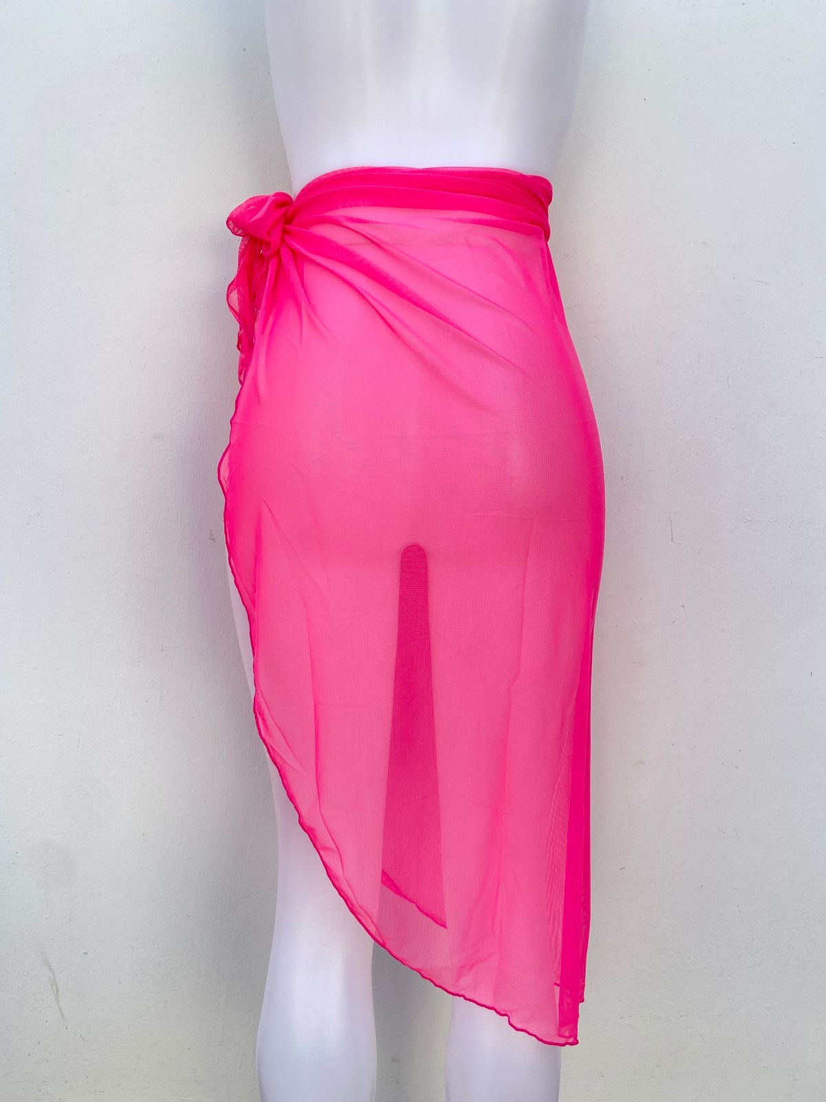 Falda/ Salida de playa Tini bikini original, rosada transparente, cover up.