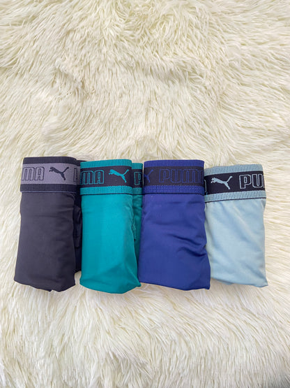 Pack-4 Boxer PUMA original, en colores negro, verde,azul marino y azul claro.