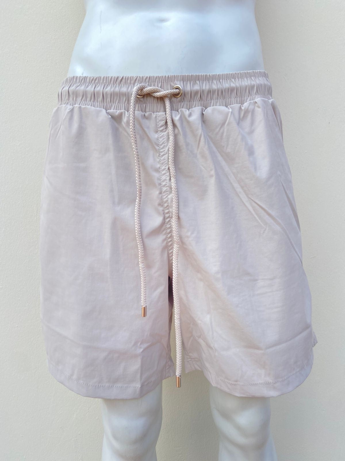 Bañador Baggy en color blanco/crema (Stone) ( gris ) liso con bolsillos