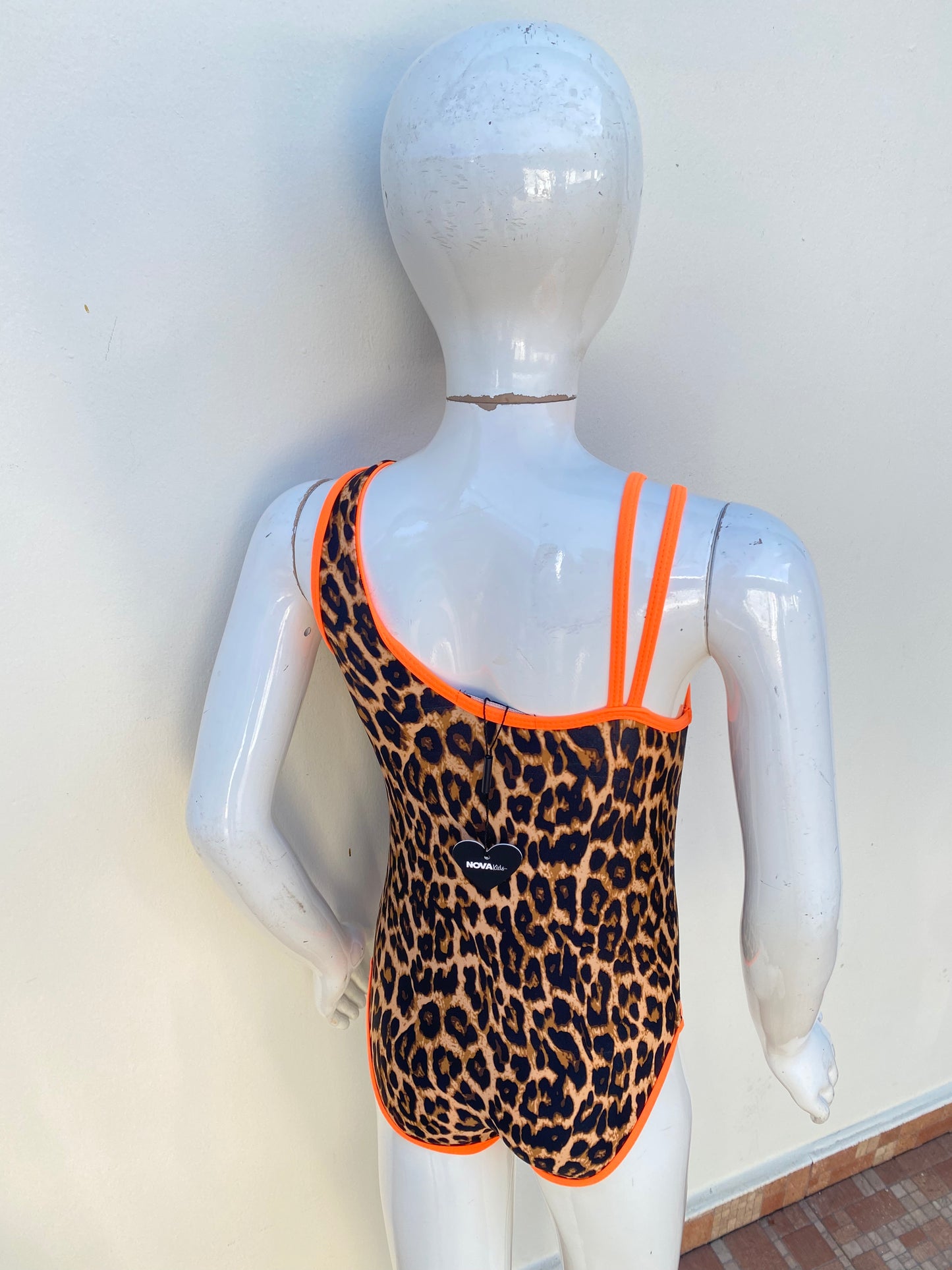 Biquini Fashion Nova original animal print con lasos naranja neón