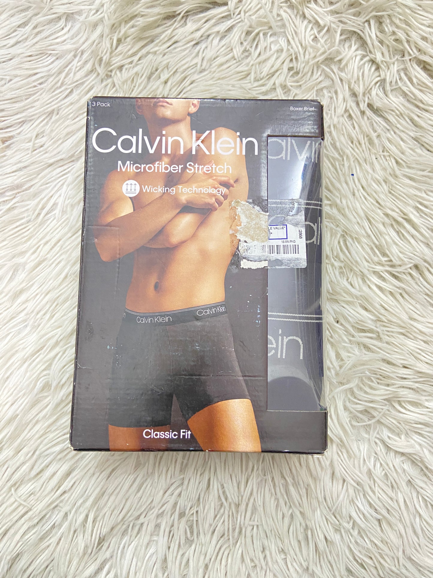 Boxers Calvin Klein pack-3 original negro con letras de la marca en blanco.