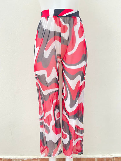 Pantalón cover up Fashion Nova, rojo con negro