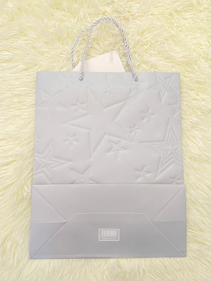 Shopping, gris con estampado de estrellas doradas, MEDIANO.