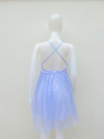 Vestido Haute Monde Original,color morado, con tiros y escote , espalda con tiros