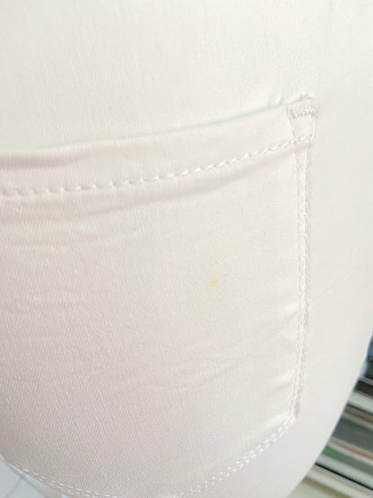 Pantalon Jean, blanco liso, CLASSIC HIGH WAIST SKINNY.