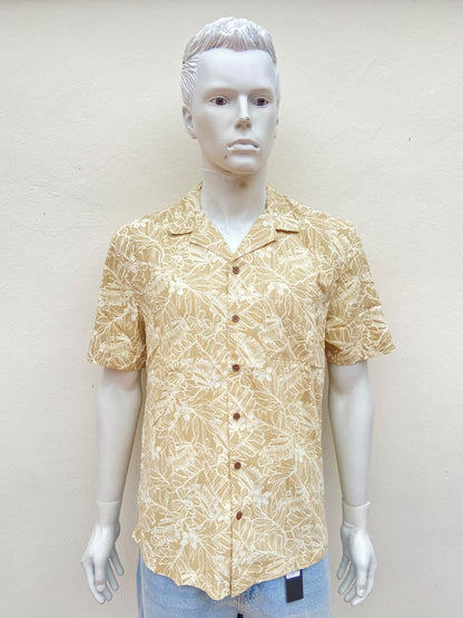 Camisa GEORGE original, crema con estampado de palmeras en color blanco.