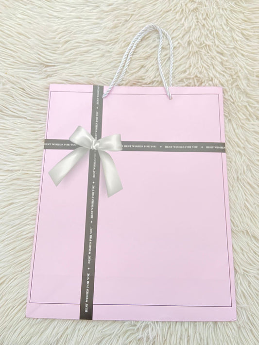 Shopping, rosado con lazo en color negro, MEDIANO.