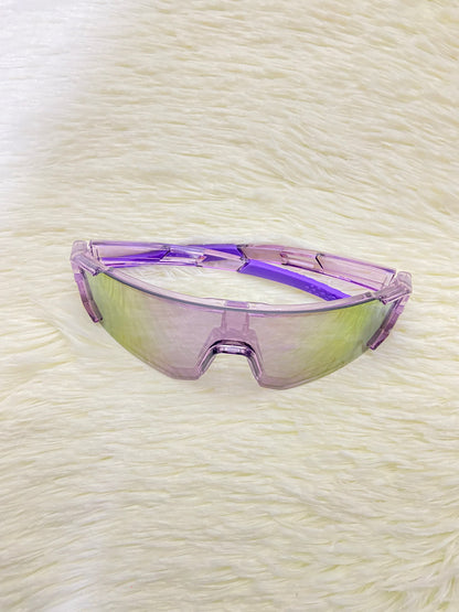 Lentes, morados con micas que cambian de color a verde, 100 % protección UV.