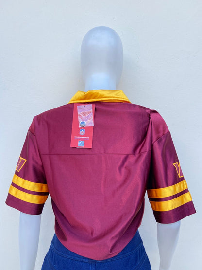 Top NFL original, rojo vino con el número 32 en color amarillo.