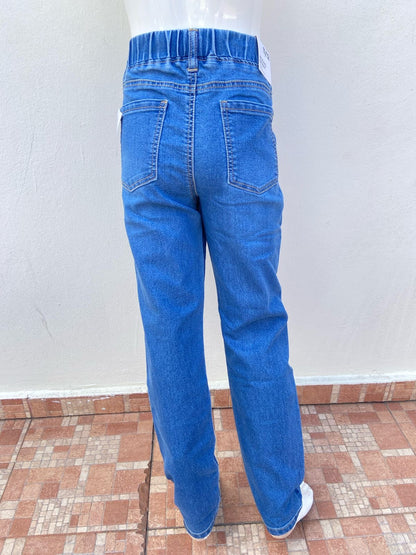 Pantalon jean FOREVER 21 KIDS Original en color azul oscuro sin botones y con pretinas