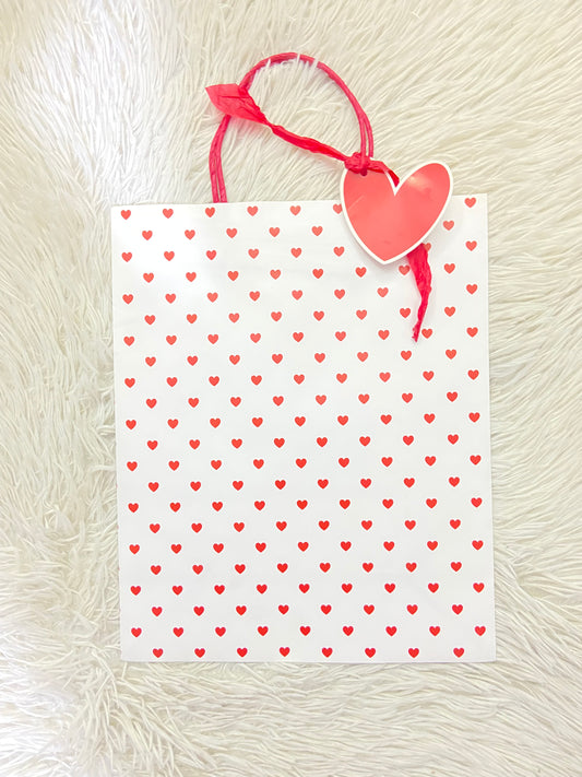 Shopping, blanco con estampado de corazones, MEDIANO.