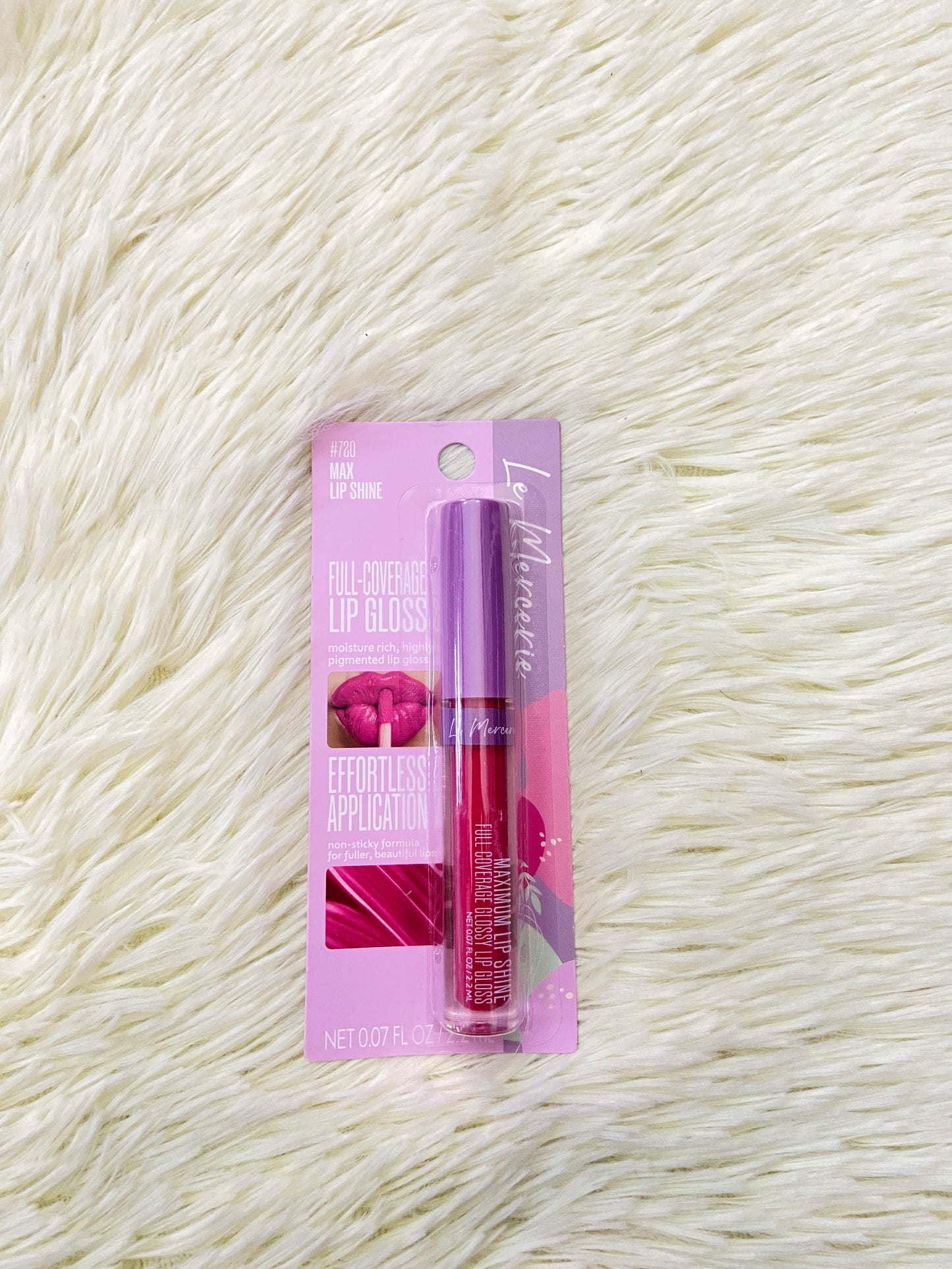 Pinta Labio / Lip GLOSS LE MERCERIE original, color rosado, FULL COVERAGE LIP GLOSS, #720.