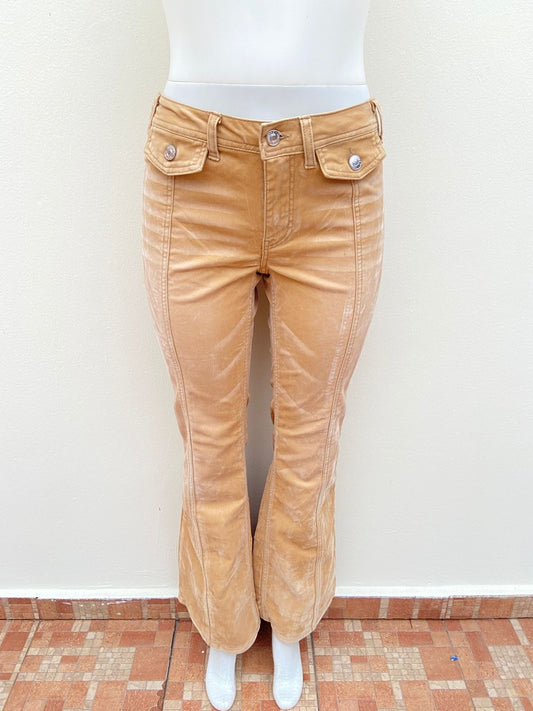 Pantalón Forever 21 original, color caramelo ( tan/ marrón), en tela de terciopelo.