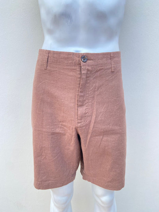 Bermuda GOOD FELLOW & CO original, marrón oscuro, 55% lino, 45 % algodón.