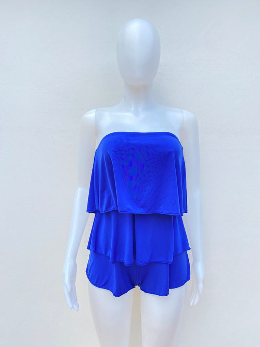 Enterizo Fashion Nova original azul rey con vuelos.