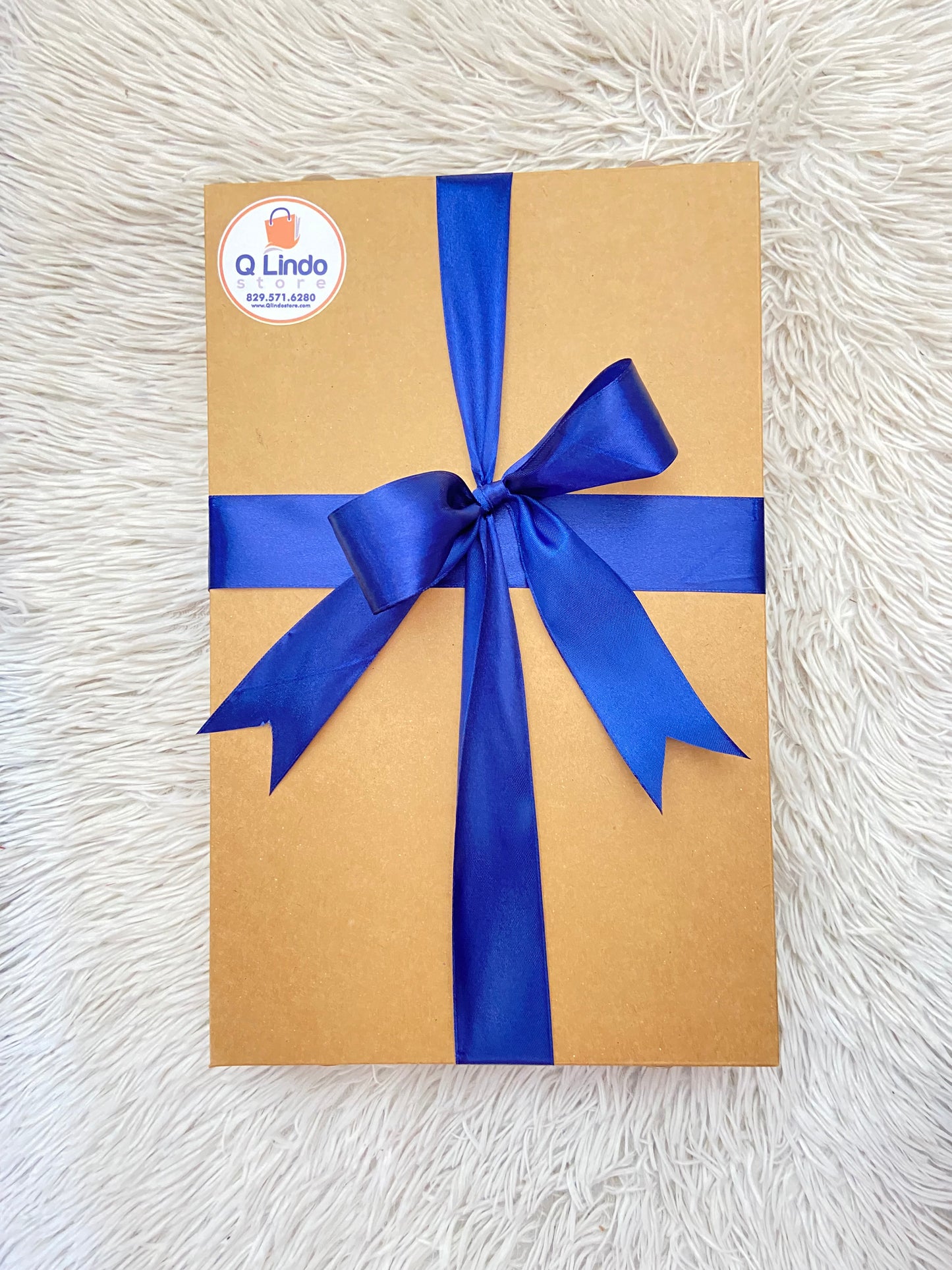 Cajas de regalo, con lazo de color azul y rojo, MEDIANA.