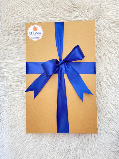 Cajas de regalo, con lazo de color azul y rojo, MEDIANA.
