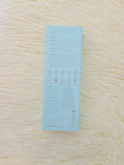 Crema para contornos de ojos GLOBAL BEAUTY CARE original, azul, con ácido hialurónico, escualano, péptidos y colágeno, sirve para las líneas de expresión y brindar una buena hidratación.