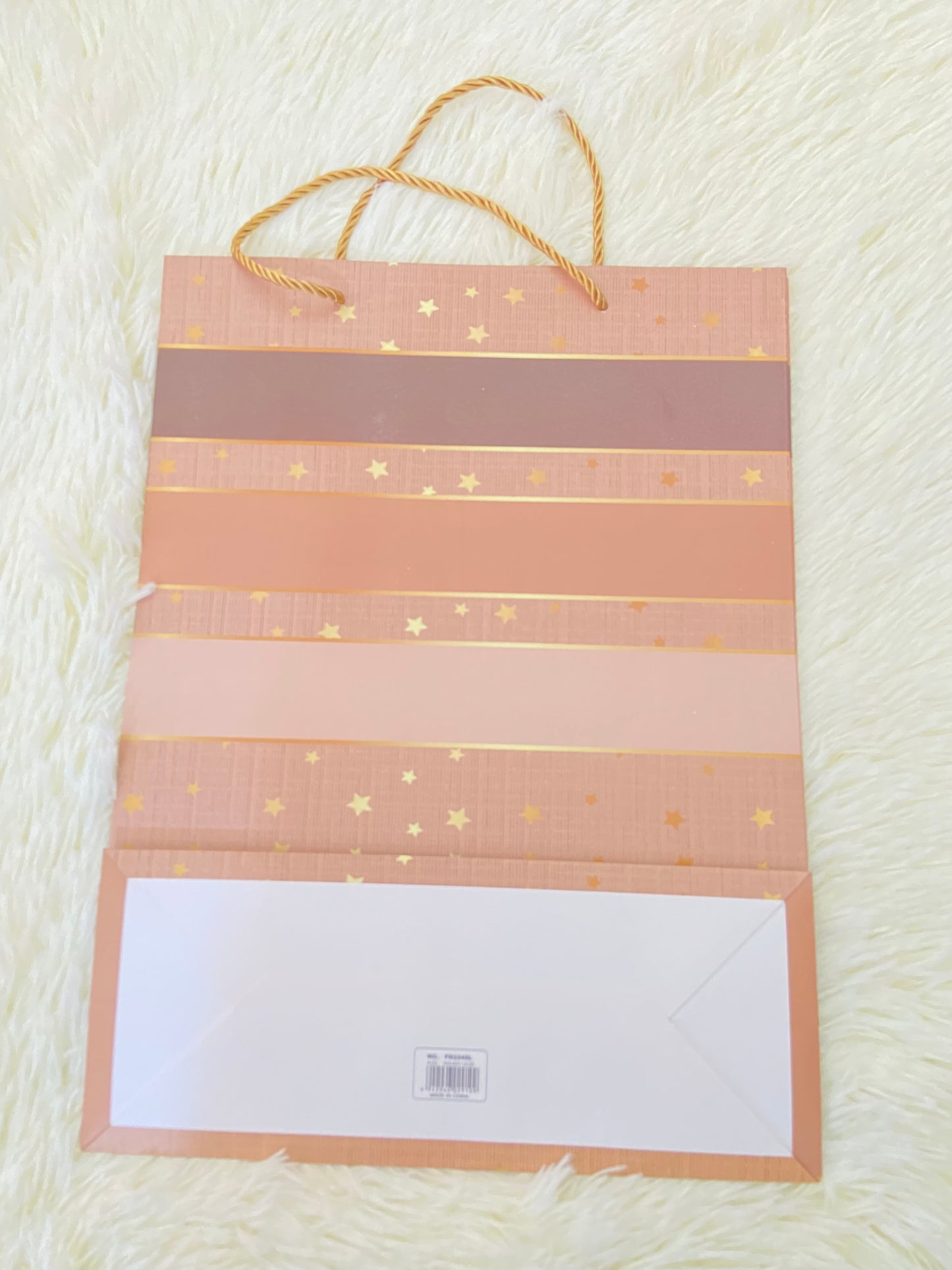 Shopping, marron con estampado de estrellas, GRANDE.