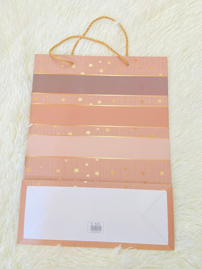 Shopping, marron con estampado de estrellas, GRANDE.