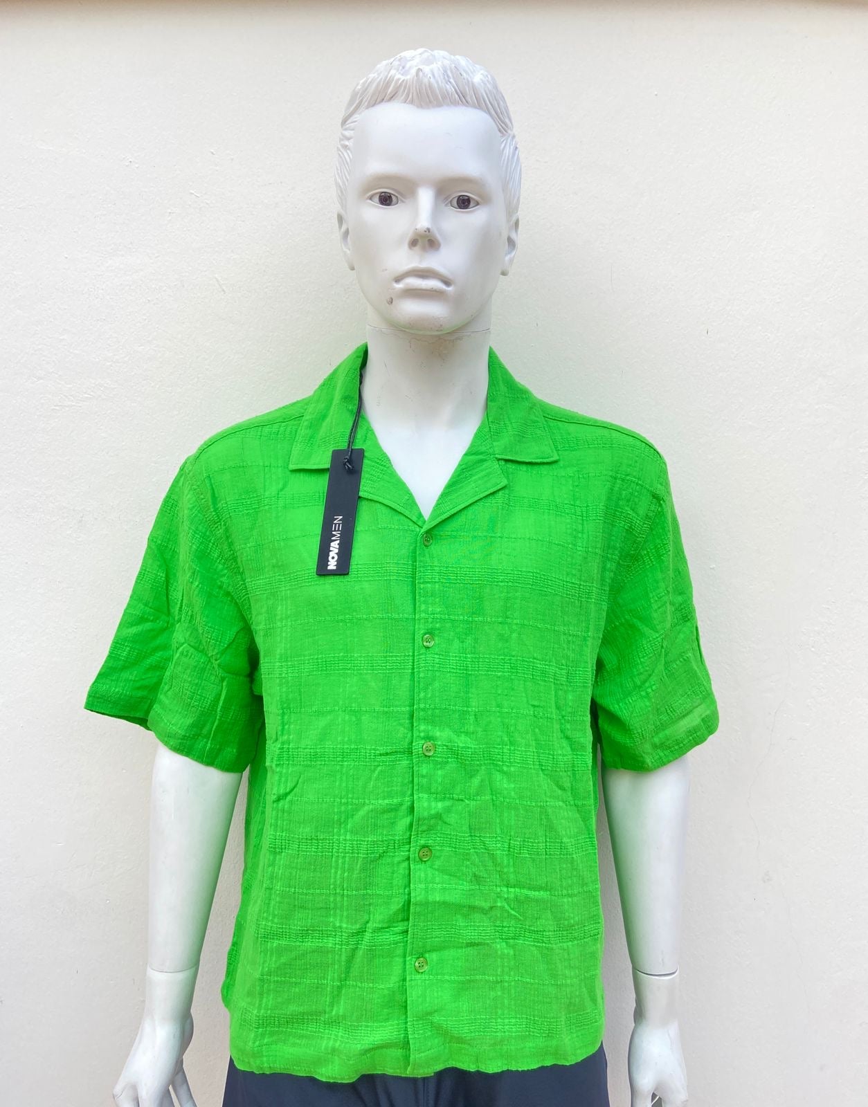 Camisa Fashion Nova Men Original, verde de lino