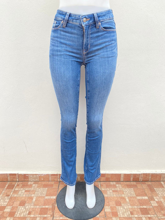 Pantalón Jean American Eagle original azul liso, HIGH-RISE SKINNY KICK.