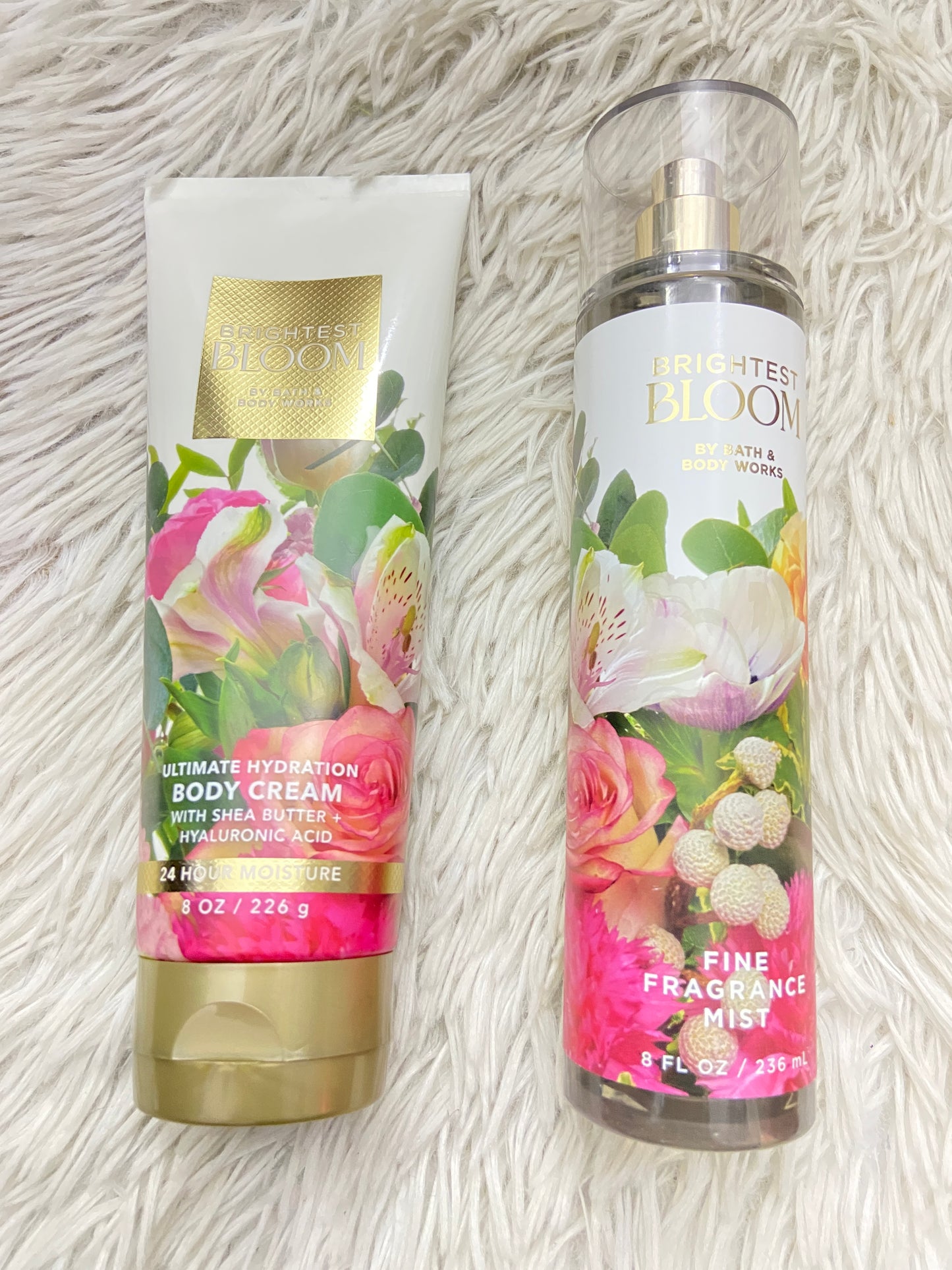 Set Bath & Body Works original Blanca, con estampado de flores BRIGHTEST BLOOM.