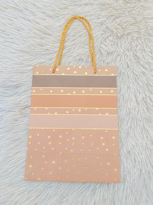Shopping, crema con estampado de estrellas doradas, PEQUEÑO.