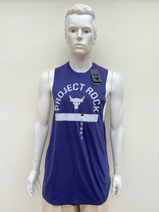 Franela UNDER ARMOUR original, azul marino con letras PROJECT ROCK.