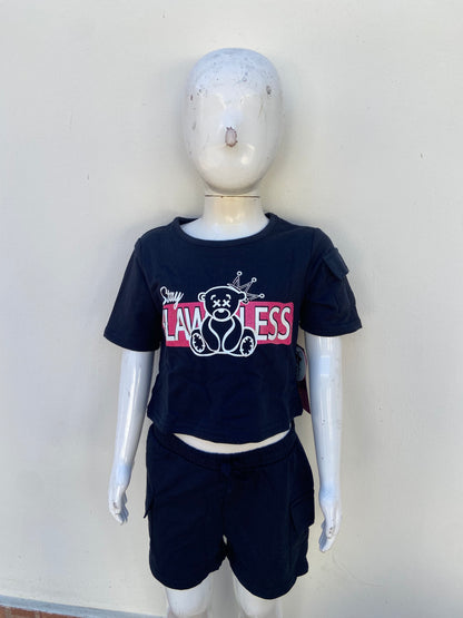 Conjunto DREAM STAR original, negro con estampado de un oso.