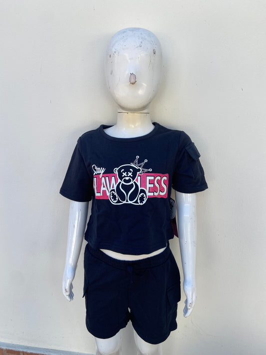 Conjunto DREAM STAR original, negro con estampado de un oso.