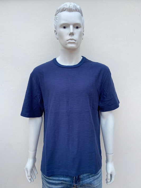 T-shirt, azul marino liso (NAVY), cuello redondo, esencial.