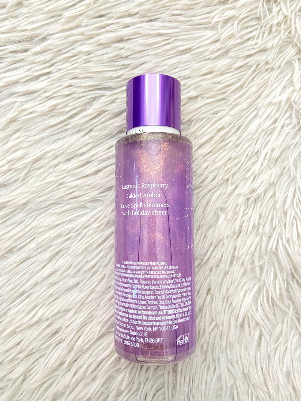 Colonia Victoria’s Secret original morado, LOVE SPELL JOY con brillitos.